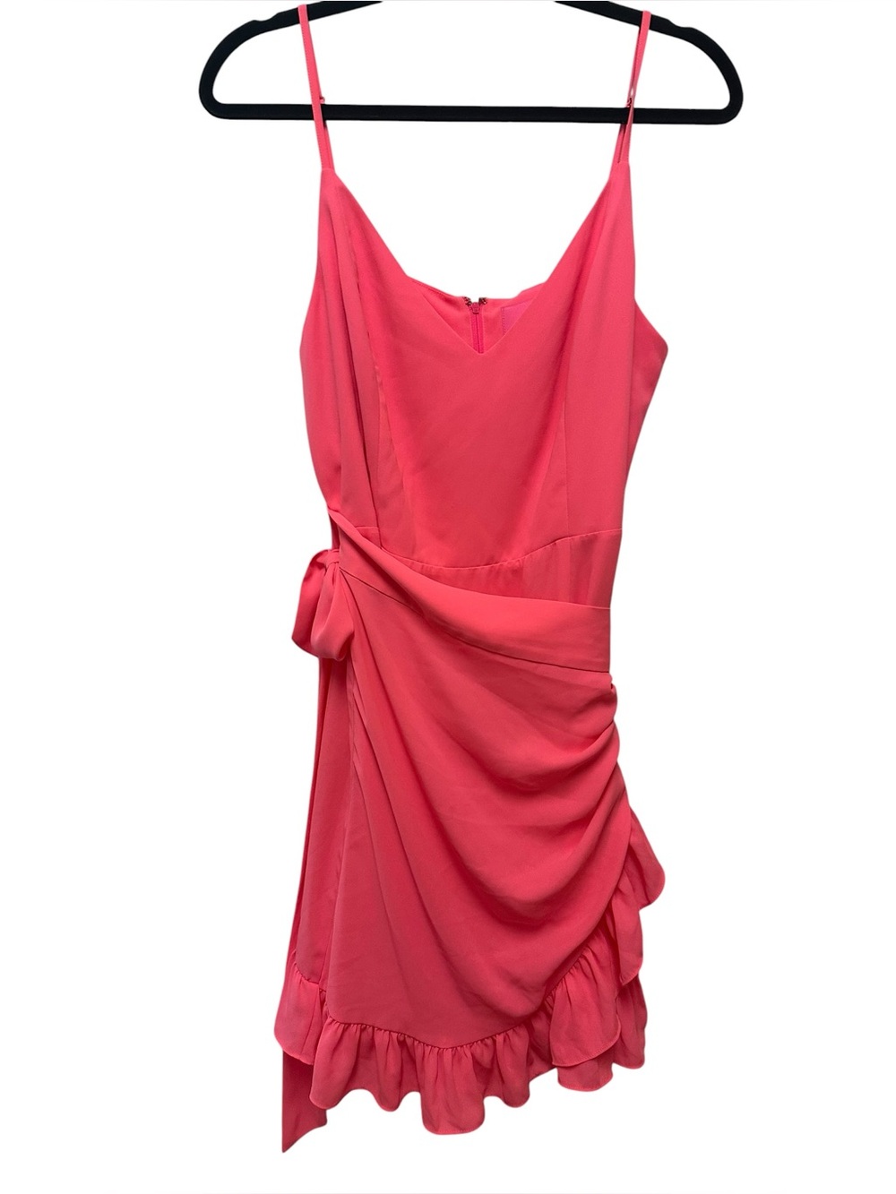 Lilly Pulitzer Coral Pink Draped Ruffle Dress sz 12
